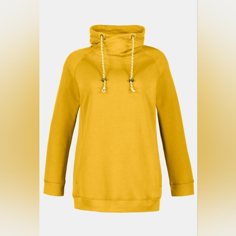 Ulla Popken Drawstring Collar Sweatshirt